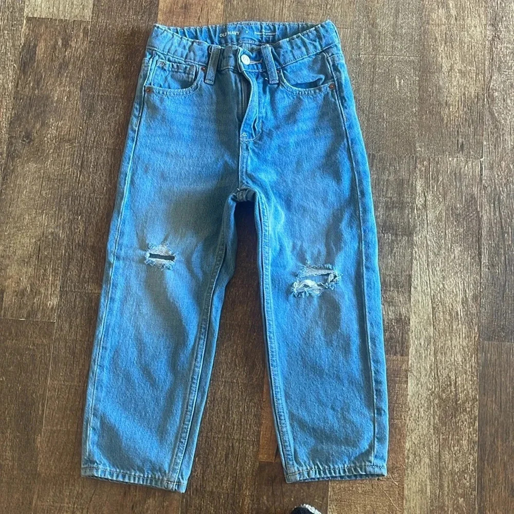Old navy kids high rise slouchy straight built in touch